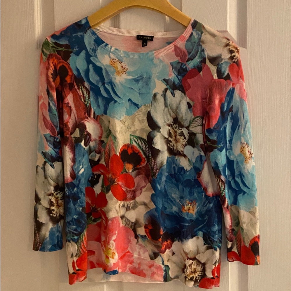 Talbots Pink and Blue Knit Top